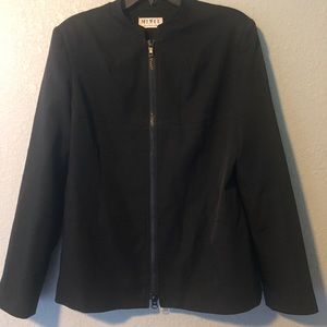 Black Zip Up Suit Jacket. Size Large